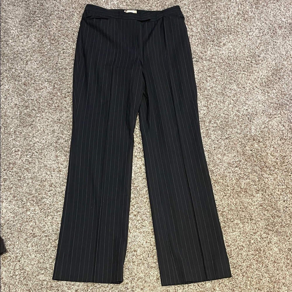 TALL Elegant Black Pinstripe Trousers - 36.5” inseam
